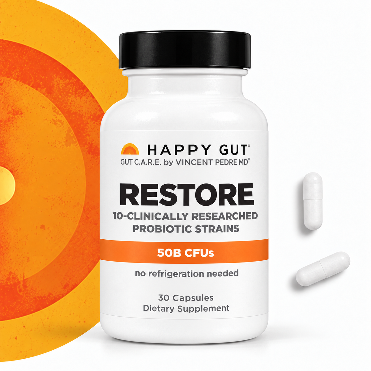 Restore Your Gut With 50 Billion CFU + 10 Clinically Researched Strains