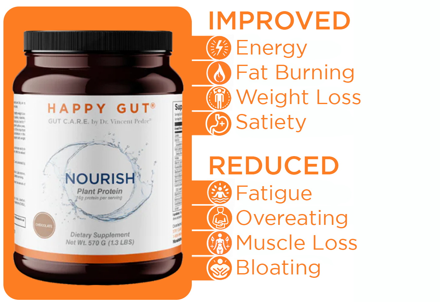 NOURISH | Plant Protein Chocolate 15% OFF + FREE COPY Happy Gut book